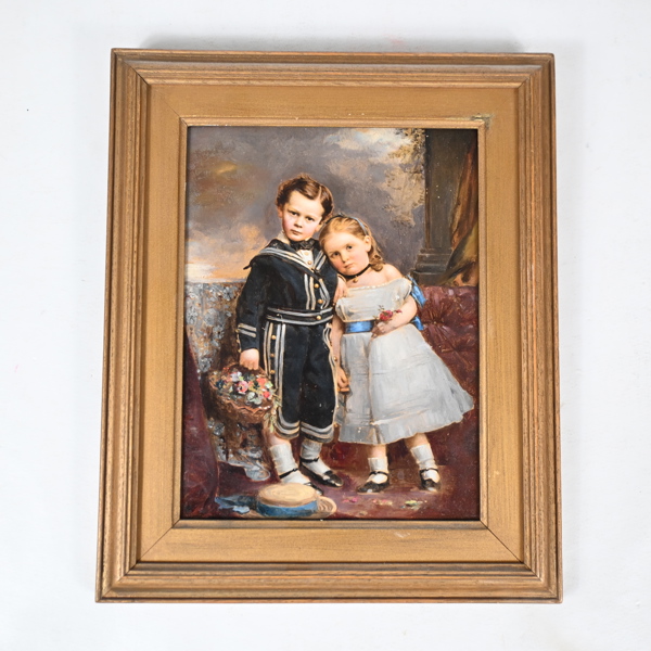 Oidentifierad konstnär, olja på pannå, signerad med etikett på baksida.