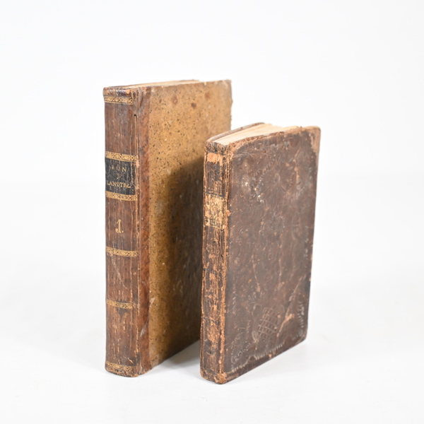 Böcker, 2 st, 1700 tal, Landtbruk 1775 & Evangelier 1798.