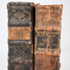 Böcker, 2 st, "Lord Ansons Resa", 1761, Hoffmans Förnöjsamheten 1775.