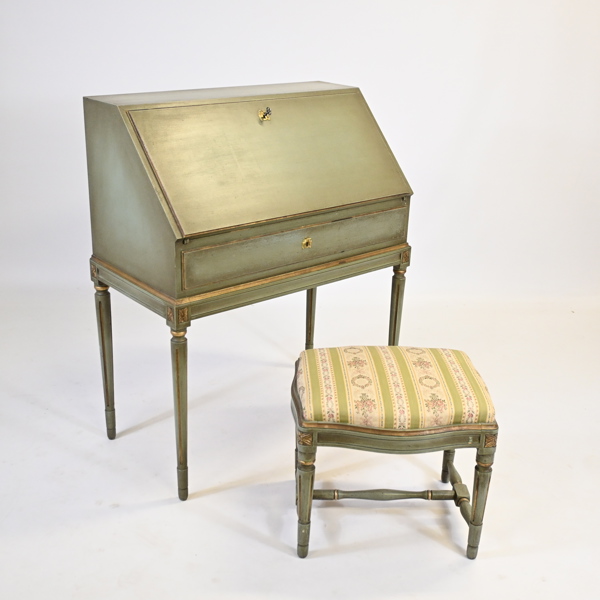 Sekretär med taburett, gustavianskstil, 1900 tal.