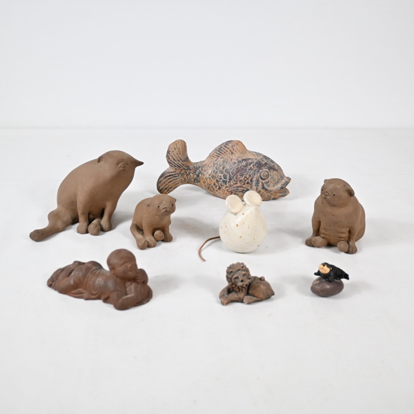 Figuriner, 8st, lergods.