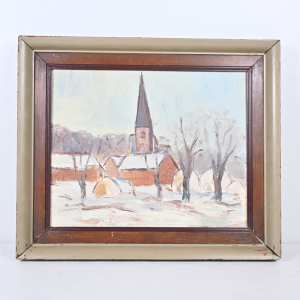 Oidentifierad konstnär, olja på pannå.