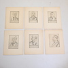 Gustaf Magnusson (1890-1957), etsningar, 6st, porträtt, signerade.