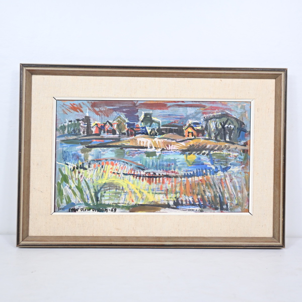 Sven Olow Olsson, olja på pannå, signerad och daterad.