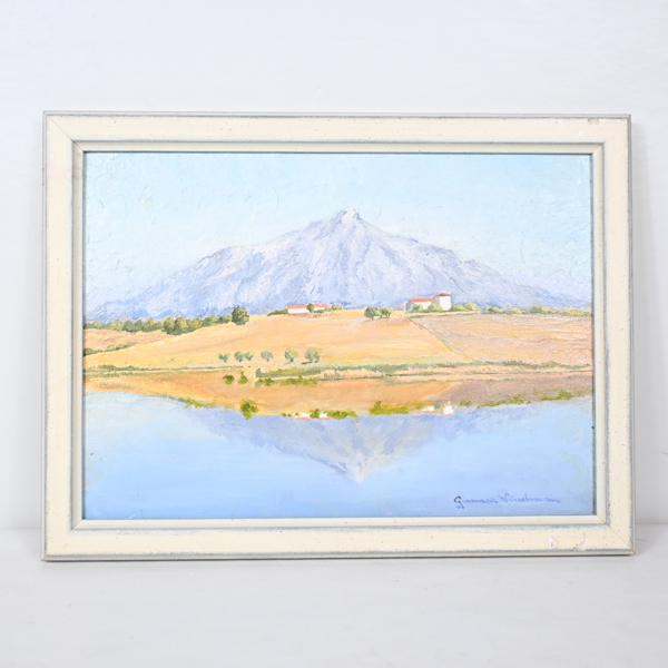 Gunnar Lindman, olja på pannå, signerad. 