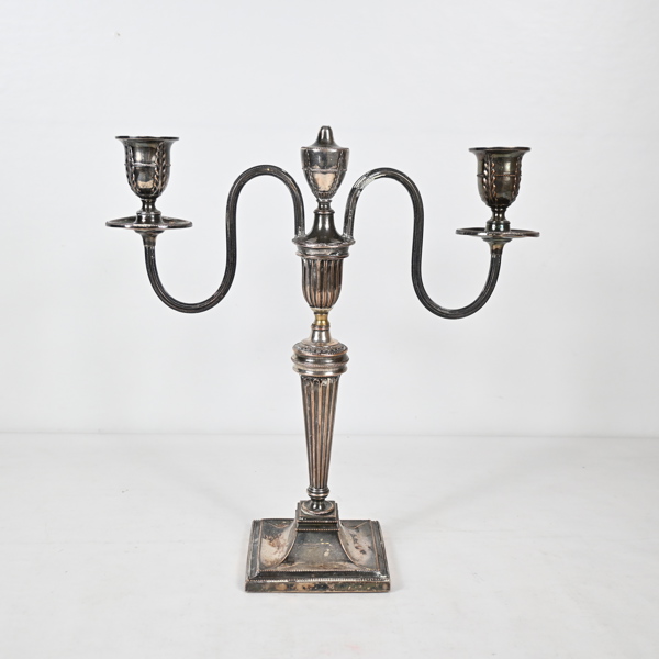 Kandelaber, nysilver, 3 ljuspunkter, 1900 tal.