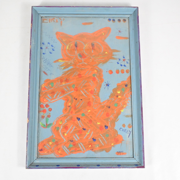 James Curly, blandteknik, "Winter Cat", signerad. 