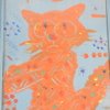 James Curly, blandteknik, "Winter Cat", signerad. 