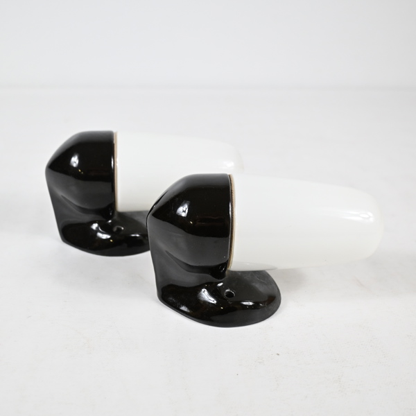 WIlhelm Wagenfeld, badrumslampor, ett par, Lidner keramik, 1950/60 tal.