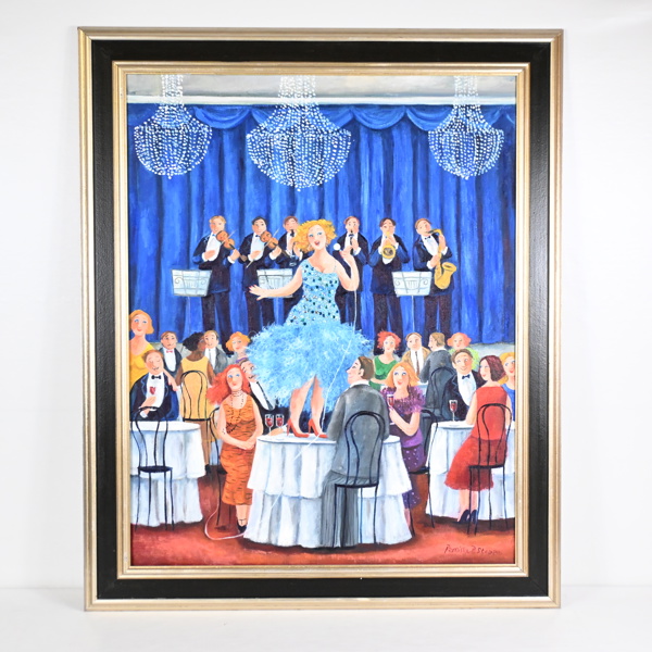 Pernilla Stappe (f. 1967), "Ombord", olja på duk, signerad.