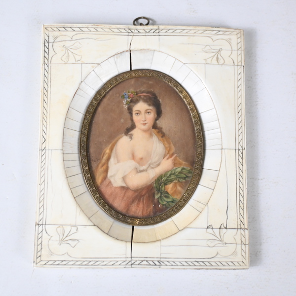 Miniatyrporträtt, Madame Pompadour, gouache.