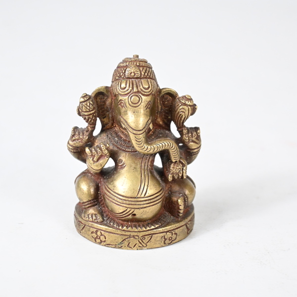 Skulptur i mässing, föreställande Ganesha, Indien.