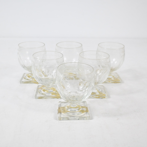 Starkvinsglas, 6st, sengustavianska, 18/1900-tal.
