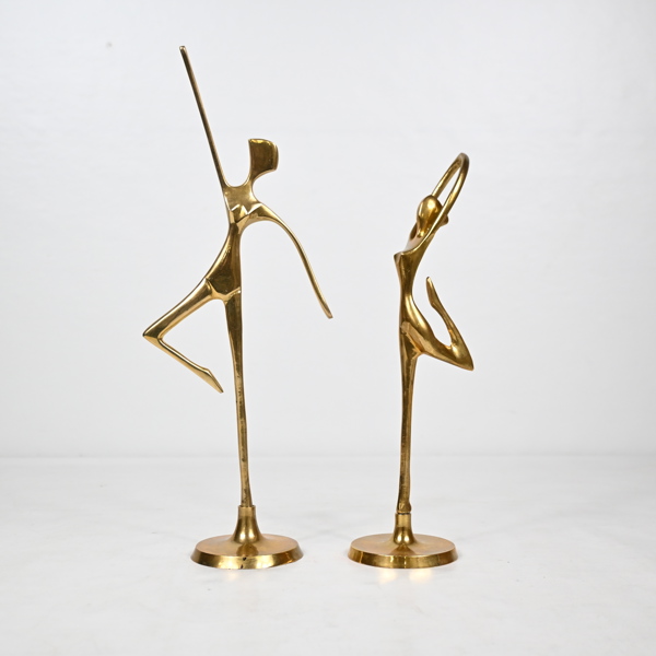 Skulpturer i mässing, 2st, dansörer. 