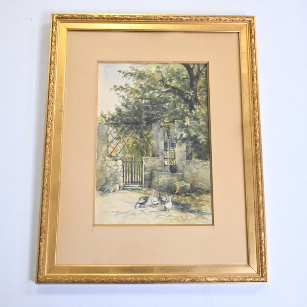 Hulda Schenson (1847-1941), akvarell, signerad.