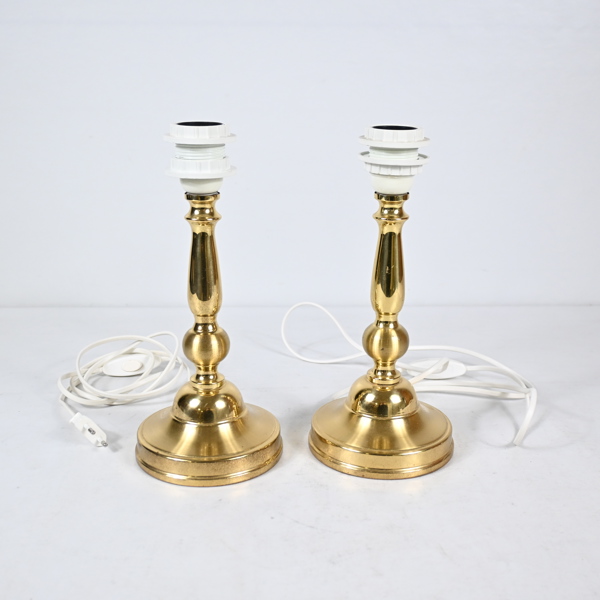 Bordslampor, ett par, metall, 1900-talets slut.