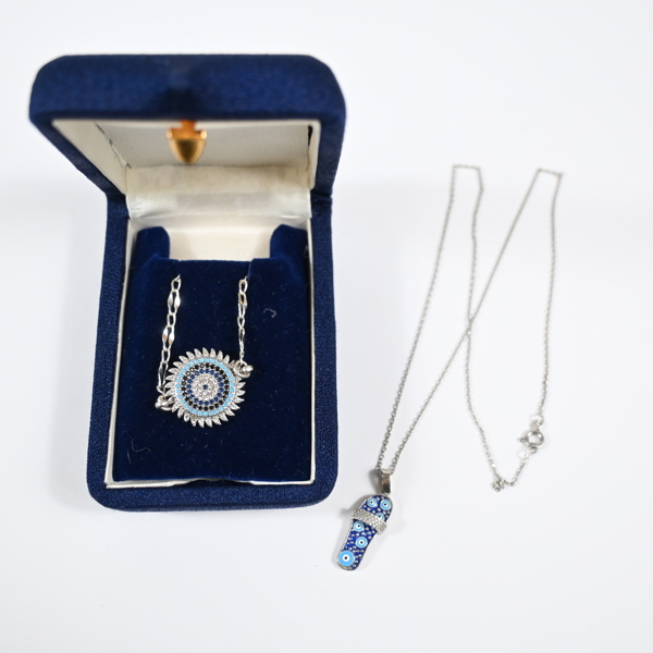 Halsband och armband, silver, 925.