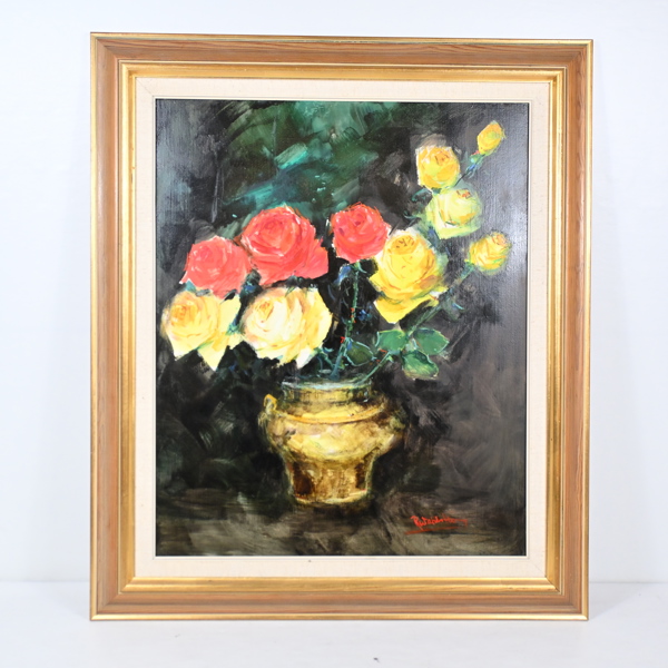 Johan Rune Wahlström (1916-1968), Blomsterstilleben, olja på pannå, signerad.