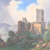 Okänd konstnär, "Borgruin i landskap", olja på duk, 1800-tal.