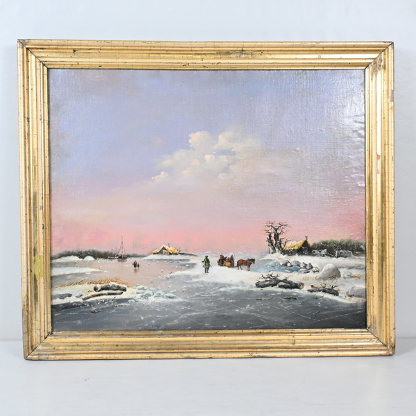 Magnus Wilhelm Lundbom (1823-1914), olja på pannå, signerad.