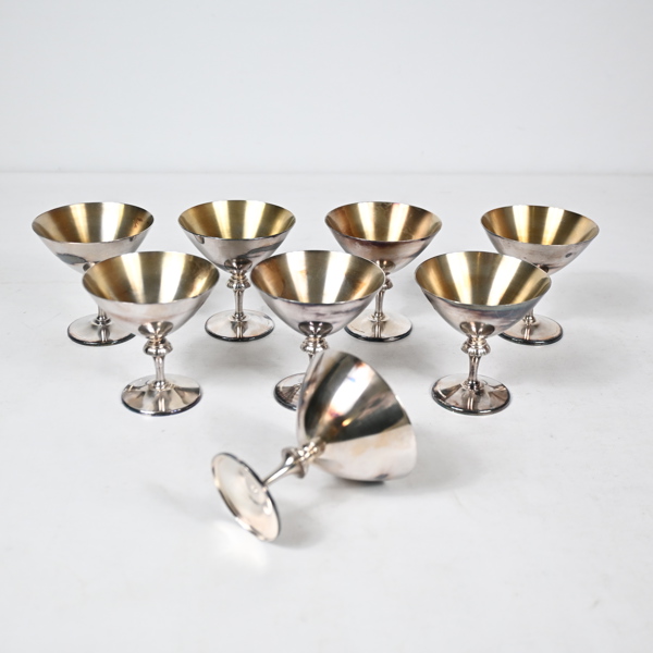 Cocktailglas, 8st, nysilver, GAB.