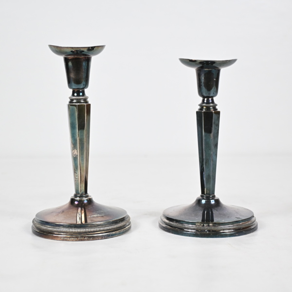 Ljusstakar, ett par, silver.