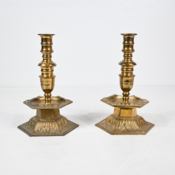 Ljusstakar, ett par, mässing, barockstil, 1900-tal.