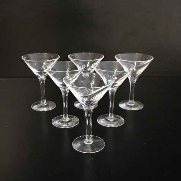 Martiniglas, 6st, Skruf Glasbruk.