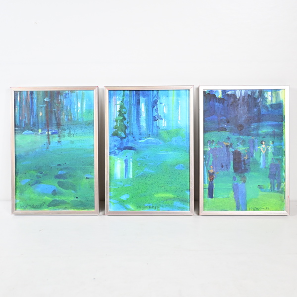 Stig Morin, (f. 1943), olja på duk, 3st, signerade.