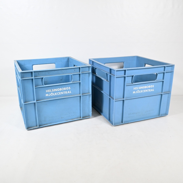 Mjölkbackar, 2st, "Hälsingsborgs mjölkcentral".