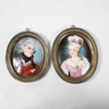 Miniatyrporträtt, 2st, porslinsmålningar, signerade. 