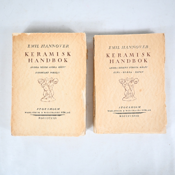 Keramisk handbok, 2 st, Emil Hannover.1923.