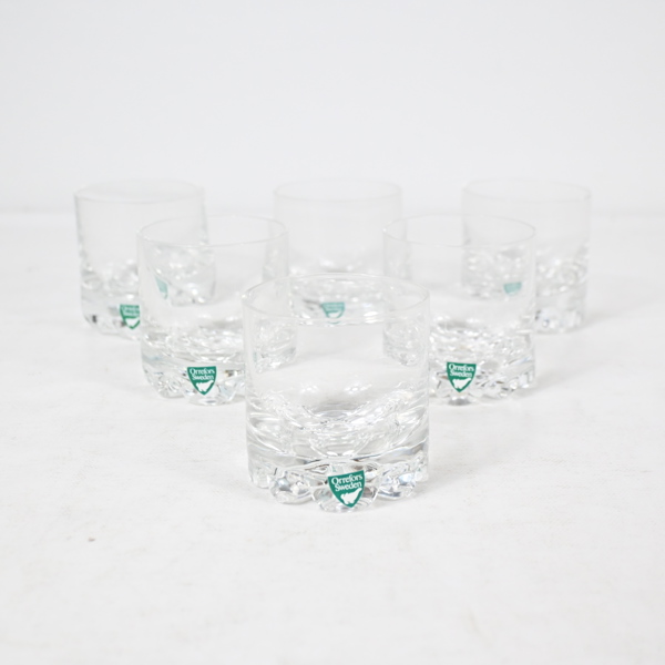 Whiskyglas, 6st, "Eric", Olle Alberius, Orrefors.