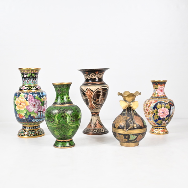 Vaser, 5st, Cloisonné, Kina.