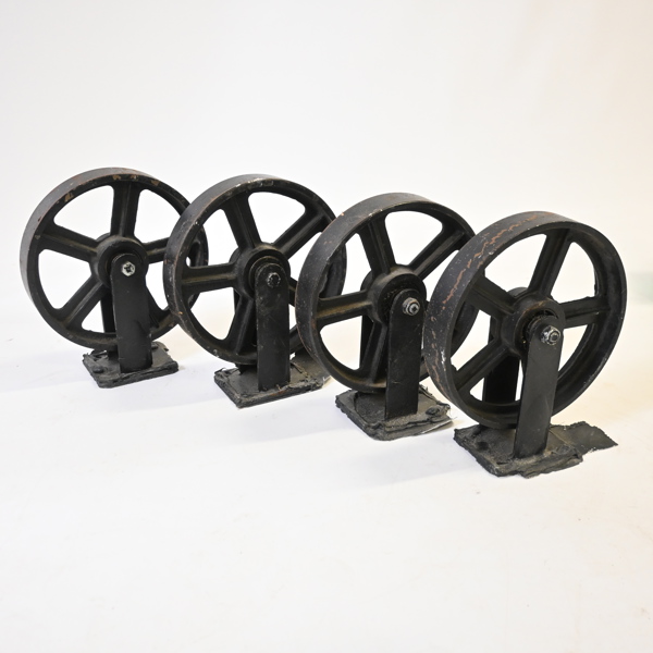 Hjul i gjutjärn, 4st, 1900-tal.