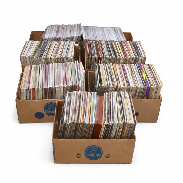 Lådor med LP-skivor, 7st. 