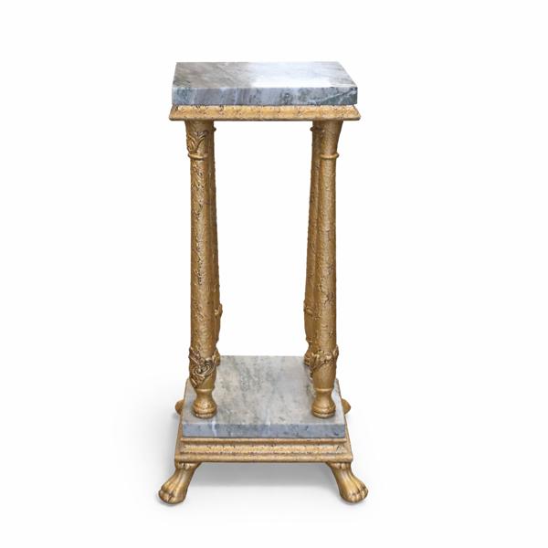 Piedestal med stenskivor, förgylld, 1900-tal.