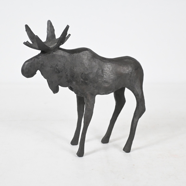 Örjan Holm, skulptur, älg i järn, Hagfors, signerad.