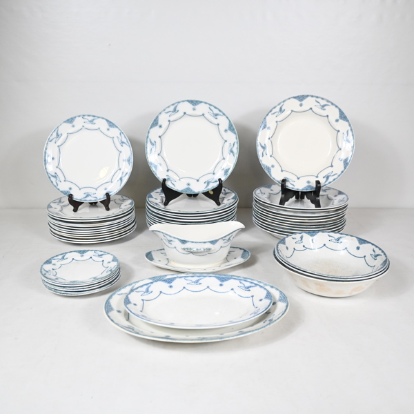 Matservisdelar, 50st, "Öresund", Gustavsberg, 1900-talets första hälft.