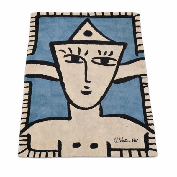 Ulrica Hydman-Vallien, matta, "Heads", signerad.