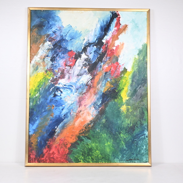 Stig Hallblom (f. 1932), olja på duk, signerad.