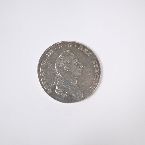 Silvermynt, Gustav III, 1 riksdaler, 1776.