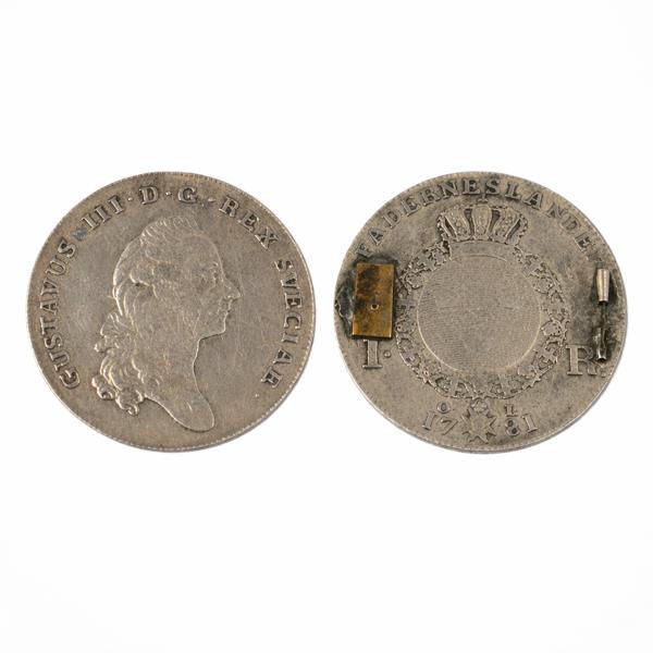 Silvermynt, Gustav III, 1 riksdaler, 1781.