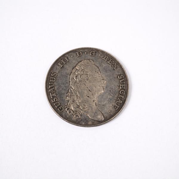 Silvermynt, Gustav III, 1 riksdaler, 1792.