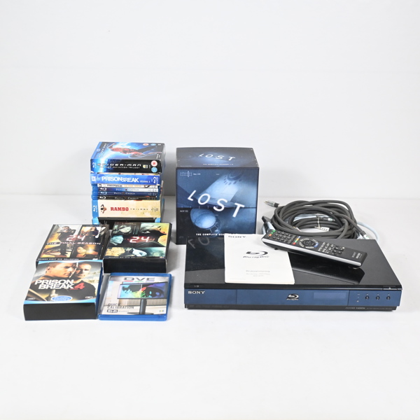 Blu-Ray Spelare, Sony, samt filmer.