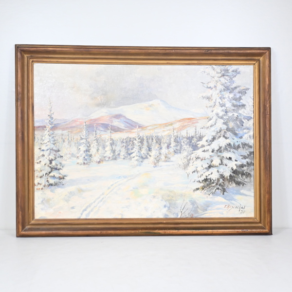 Fritz Rosenthal (Tyskland, 1870-1939), Vinterlandskap, olja på duk, signerad.