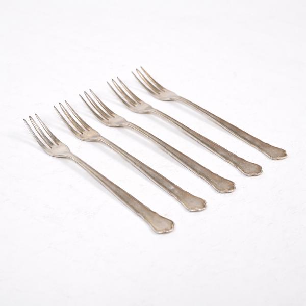 Förrättsgafflar, 6st, silver, chippendale-stil.