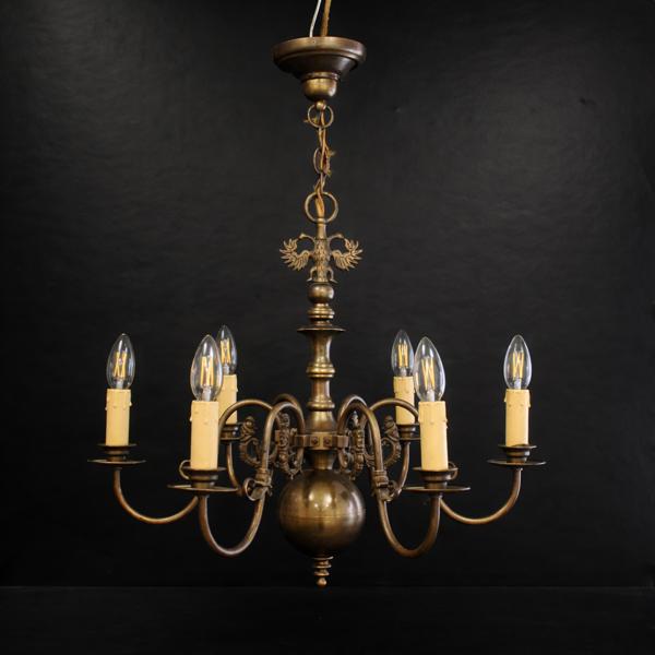Ljuskrona, malm, barockstil, 1900-tal.
