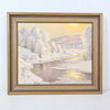 Ernst Lindgren (1887-1948), Vinterlandskap, olja på pannå, signerad.