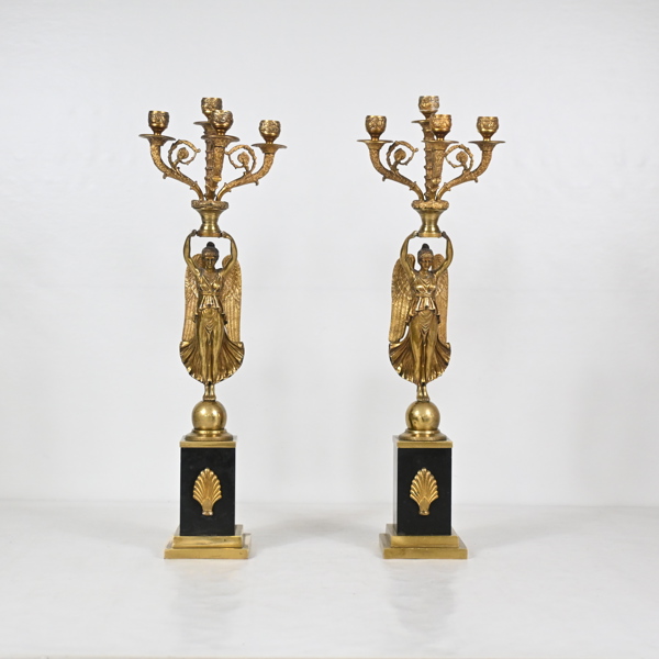 Kandelabrar, ett par, empire-stil, 18/1900-tal.